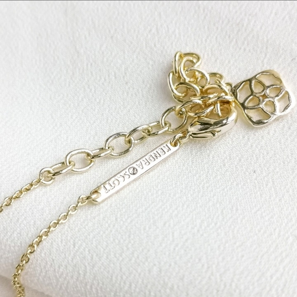 Kendra Scott Ari Gold Heart Pendant Necklace with Turquoise Accent New - Picture 2 of 3